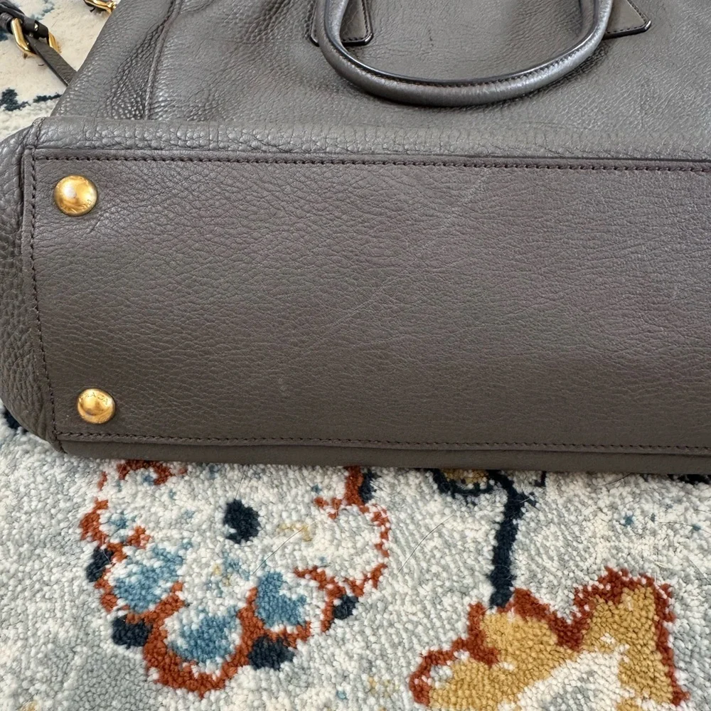 Prada Dark Gray Leather Tote Bag - Picture 12 of 16